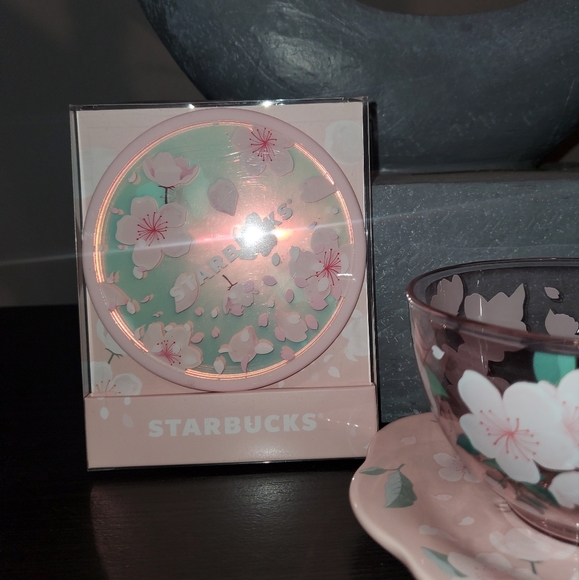 Starbucks Korea 22 Cherry Blossom Acrylic coaster w/ Aurora effect - Picture 6 of 6